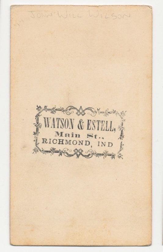 CDV Photo From The 1800s of Young Man In Frock Coat//Man with Unique Wavy Hair//Antique Portrait