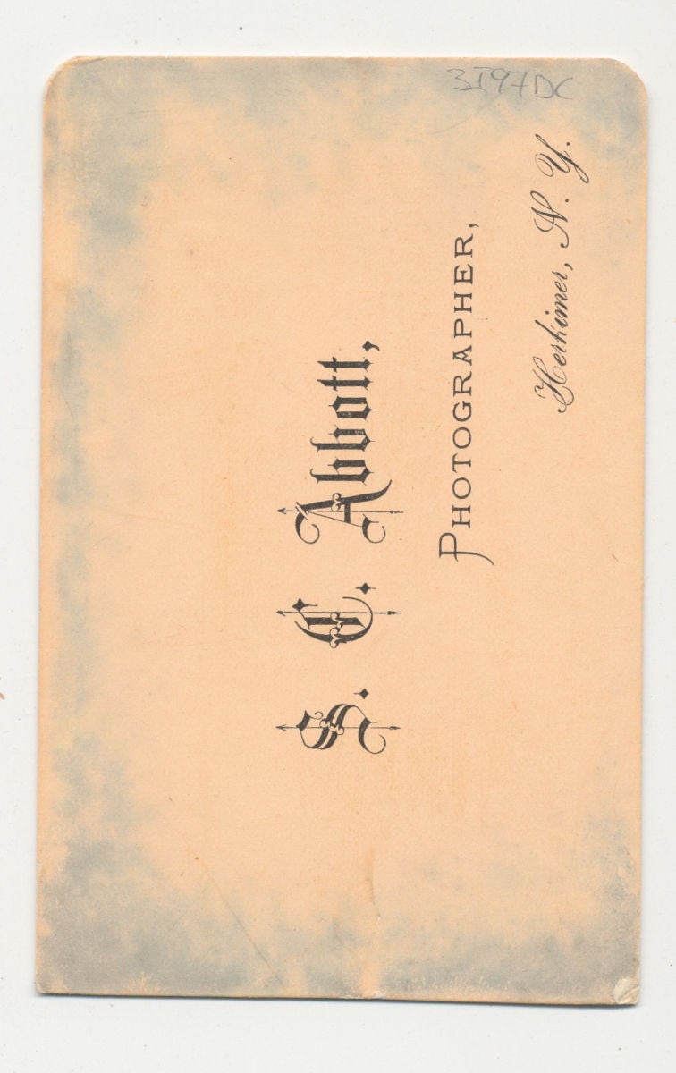 CDV Photo from the 1800s of Young Woman with Suasage Curls//Profile Portrait of Woman//New York CDV by S.C. Abbott