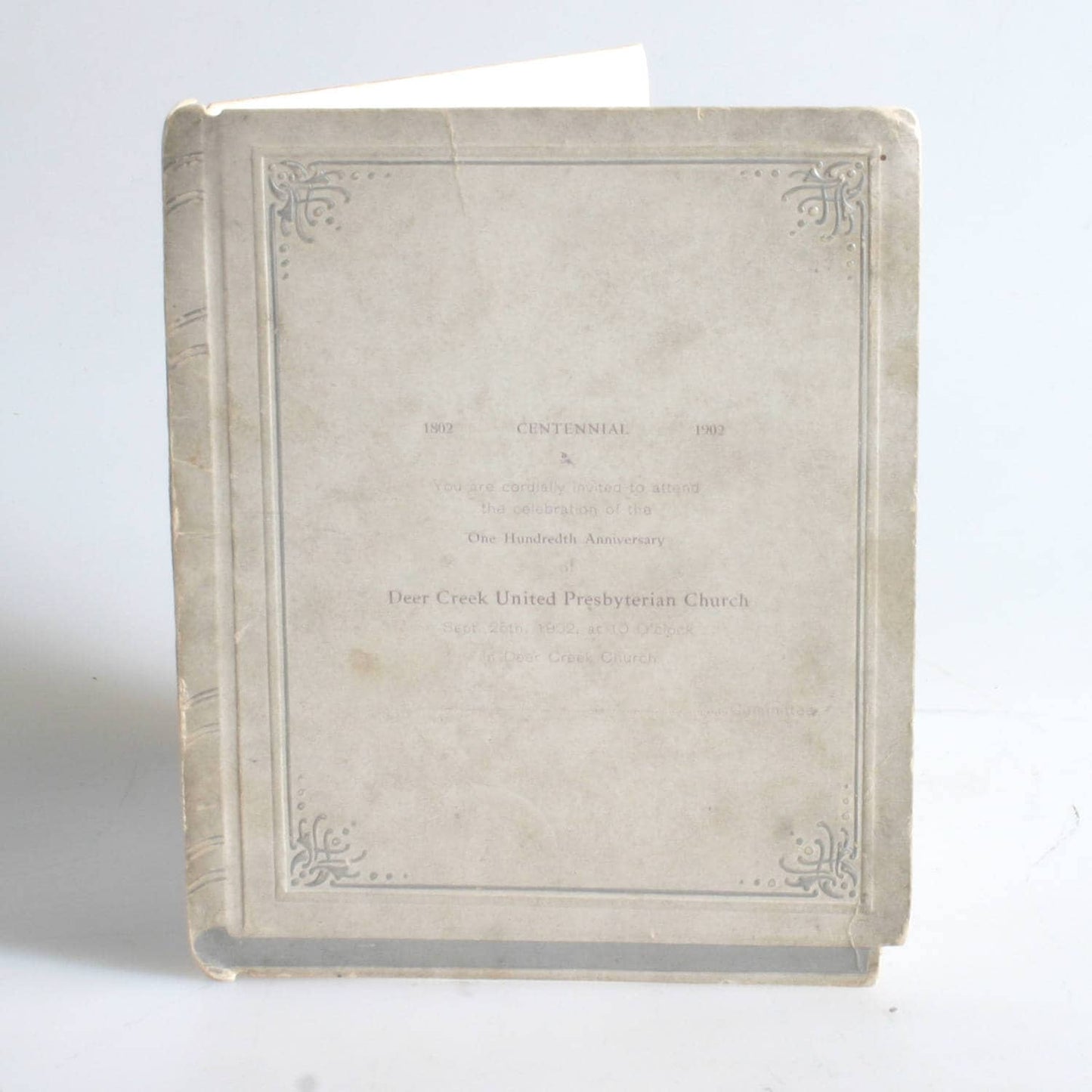 Vintage Antique 1902 Invitation//Presbyterian Church//100 Year Anniversary//Memorabilia