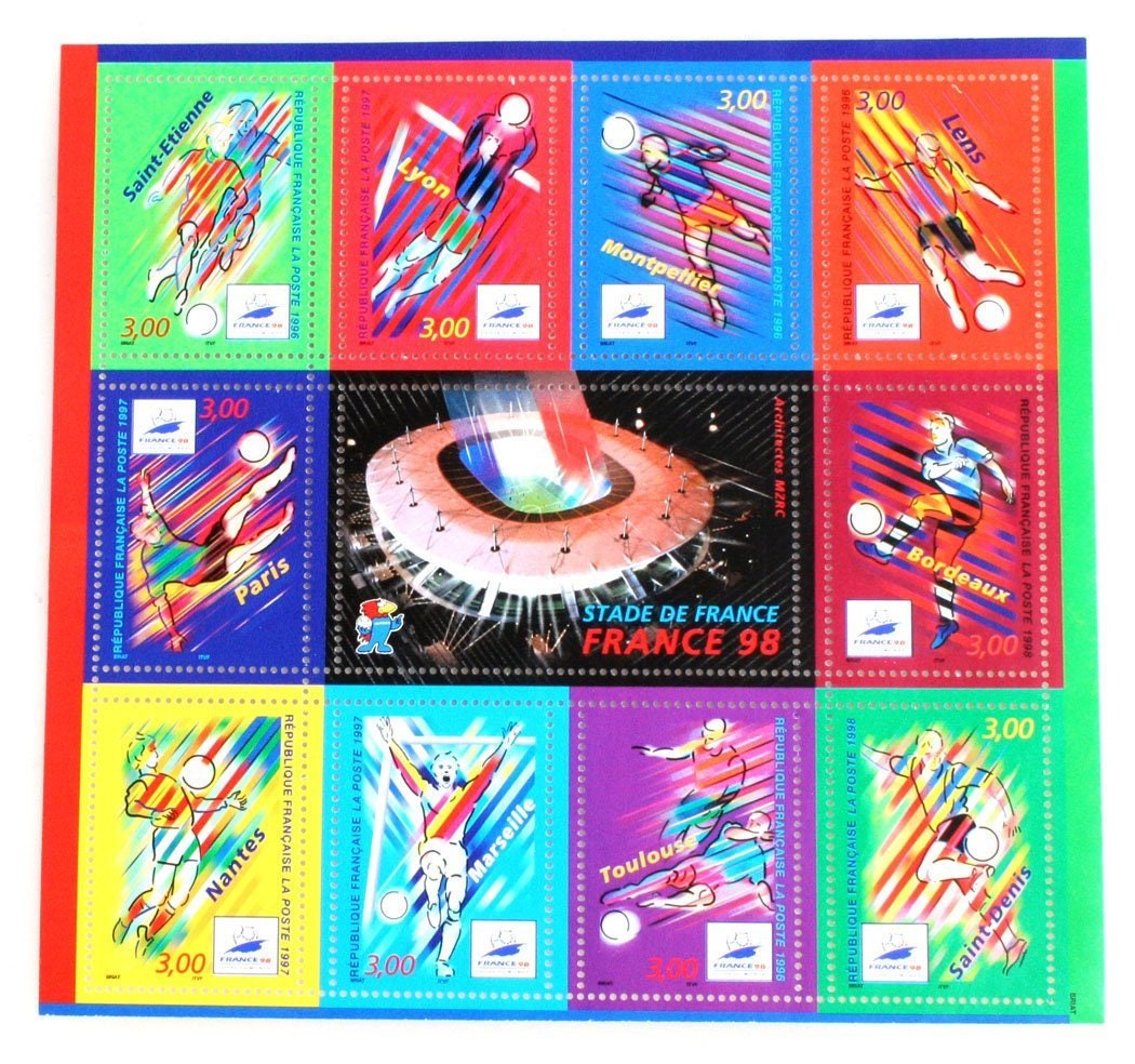 Sports Stamps 1998//French Stamps//Soccer Stamps//Colorful//Neuf Stade