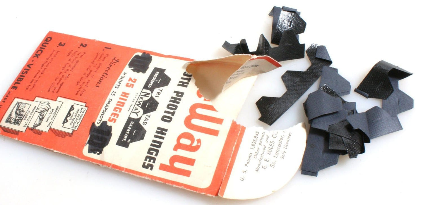 Vintage Cloth Photo Hinges//Scrapbooking//Photobook Hinges//Black Hinges