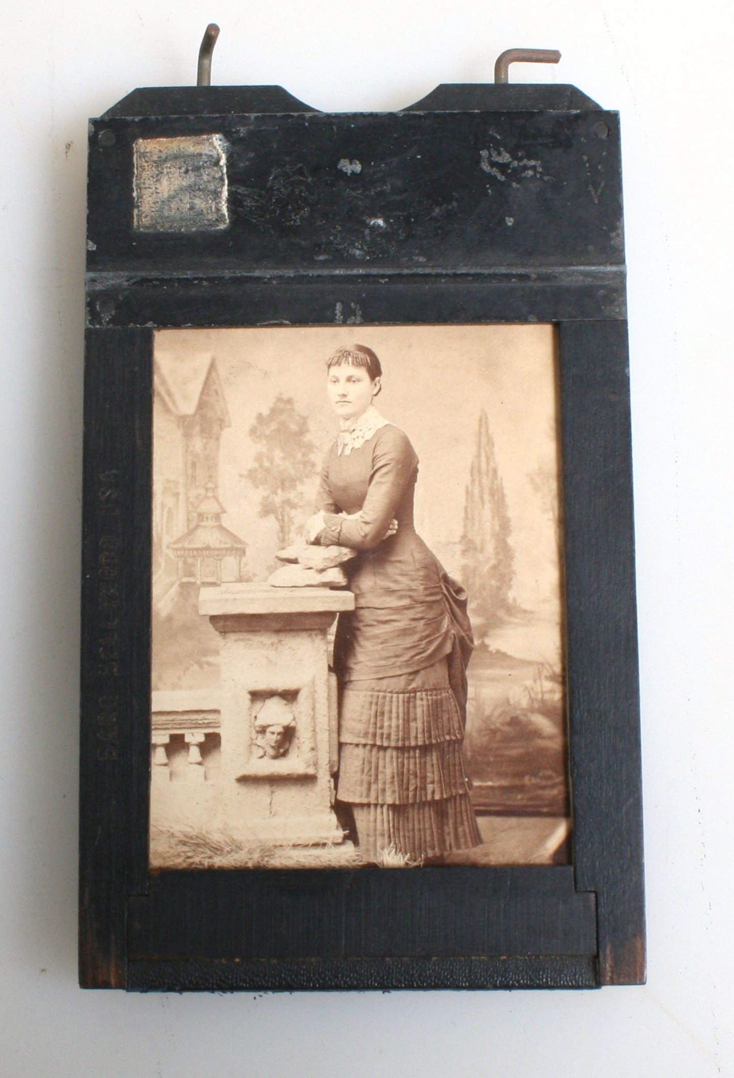 Vintage Film Holder with Vintage CDVs//Picture Frame//Reuse Frame//Beautiful Woman