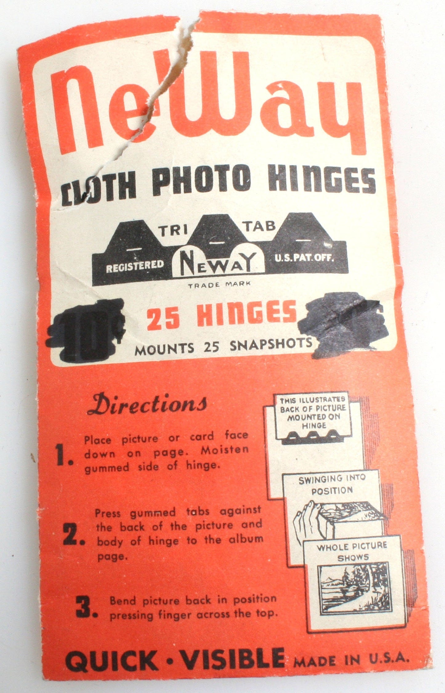Vintage Cloth Photo Hinges//Scrapbooking//Photobook Hinges//Black Hinges