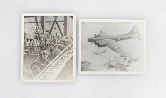Vintage  WW II Military Pictures 1940s Set of 2 Naval Photo