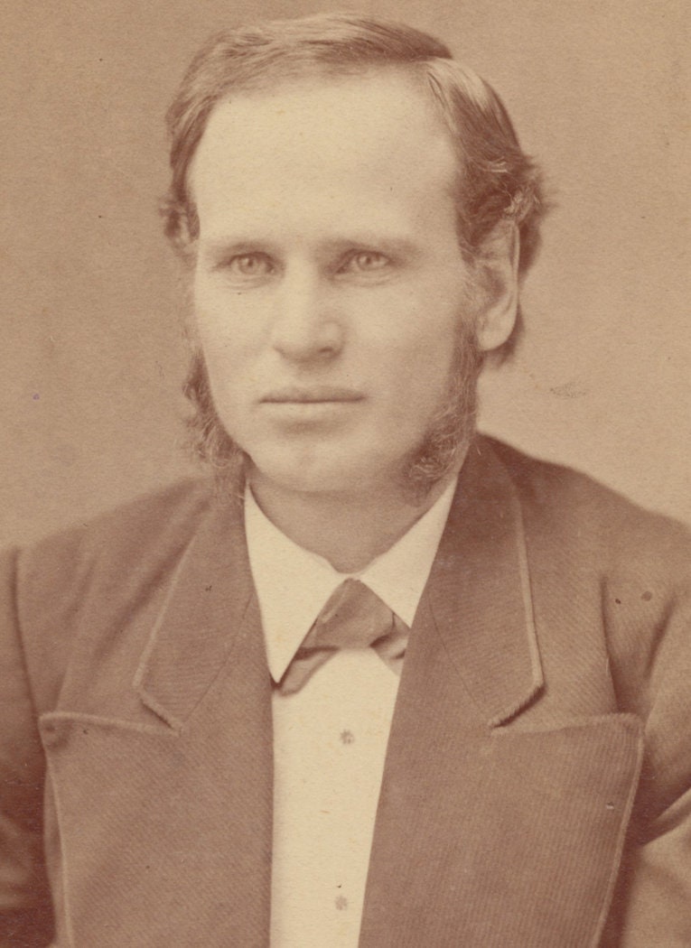 Man w/ Mutton Chops, Thick Suit, and Gloves. Cabinet Card. Ripon, Wisconsin.