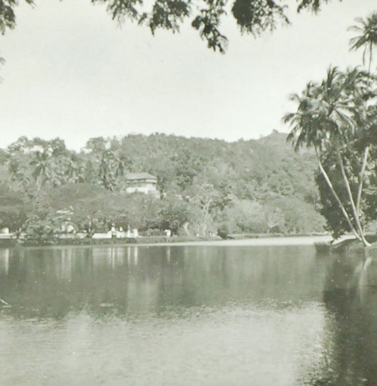 Lake Kandy Ceylon Antique Photo On Glass//DIY Art