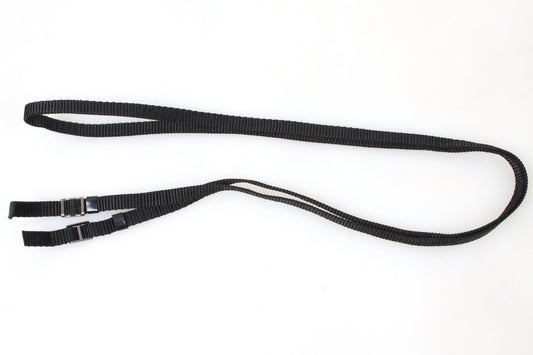 Camera Strap Thin Black w/ Stainless Steel Clips, 1980s