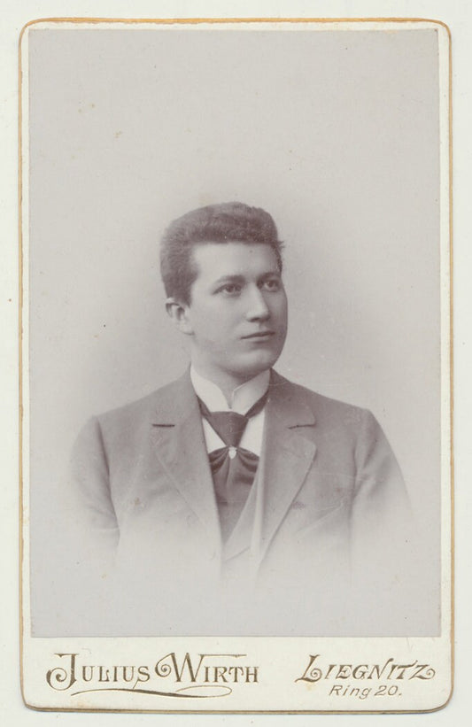 Soft Young Man Wearing an Over-Sized Tie and Three Piece Suit. CDV.