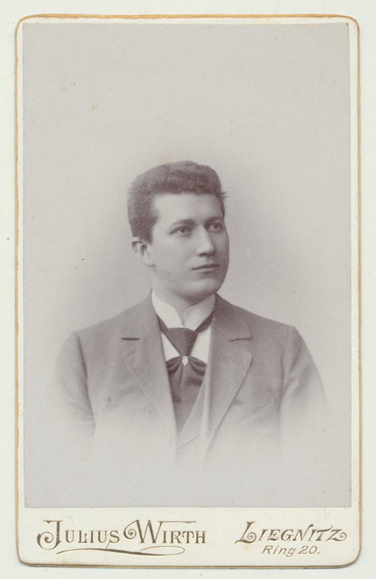 Soft Young Man Wearing an Over-Sized Tie and Three Piece Suit. CDV.