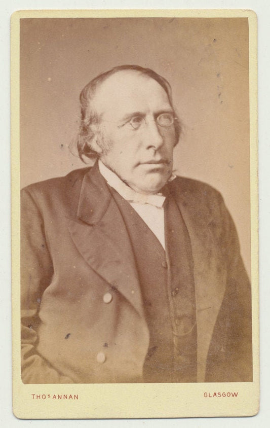 Older Man in Undersized Glasses. CDV. Glasgow, Scotland.