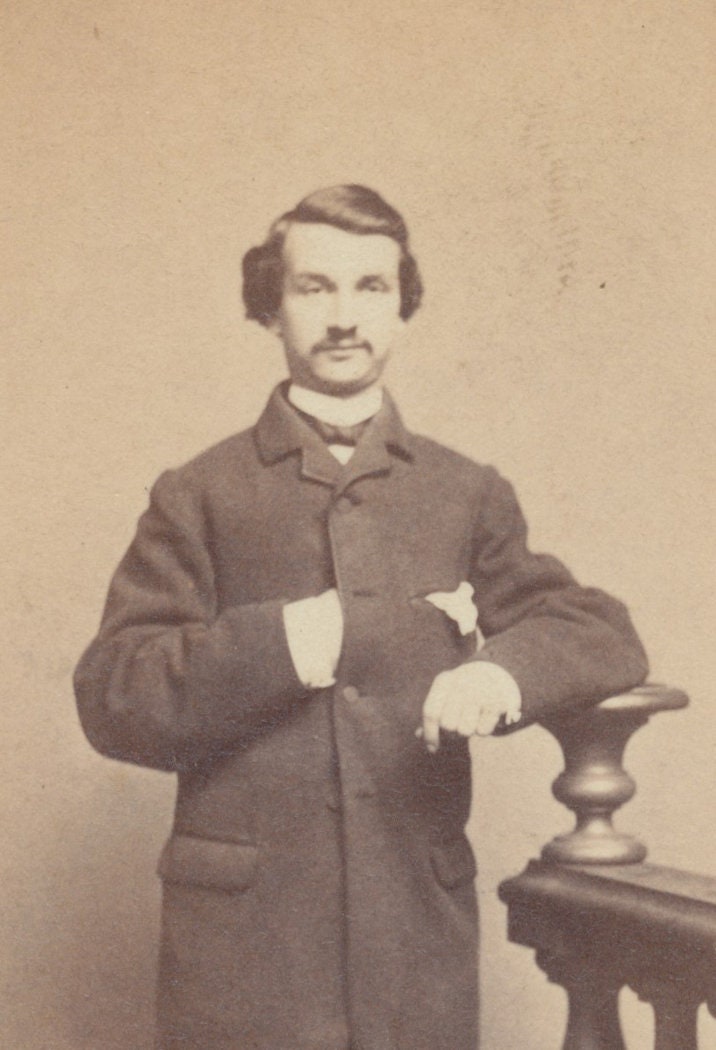 Displeased Looking Slim Man in a Chunky Coat. CDV. New York, United States.