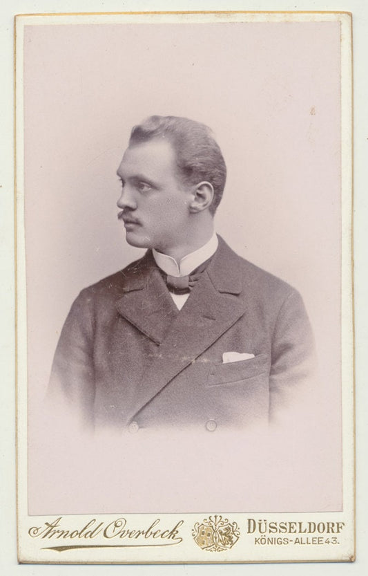 Distracted Man w/ Faraway Gaze and Wispy Hair. CDV. Dusseldorf, Germany.