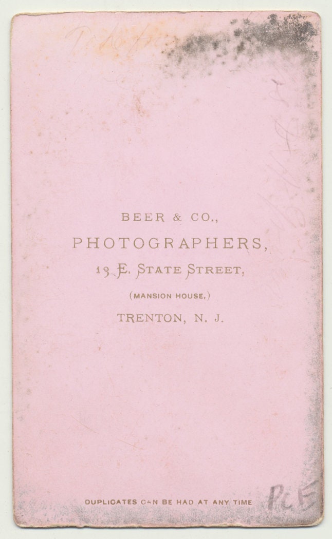 Extremely Handsome Man w/ a Beard to Match. CDV. Trenton, New Jersey, USA.