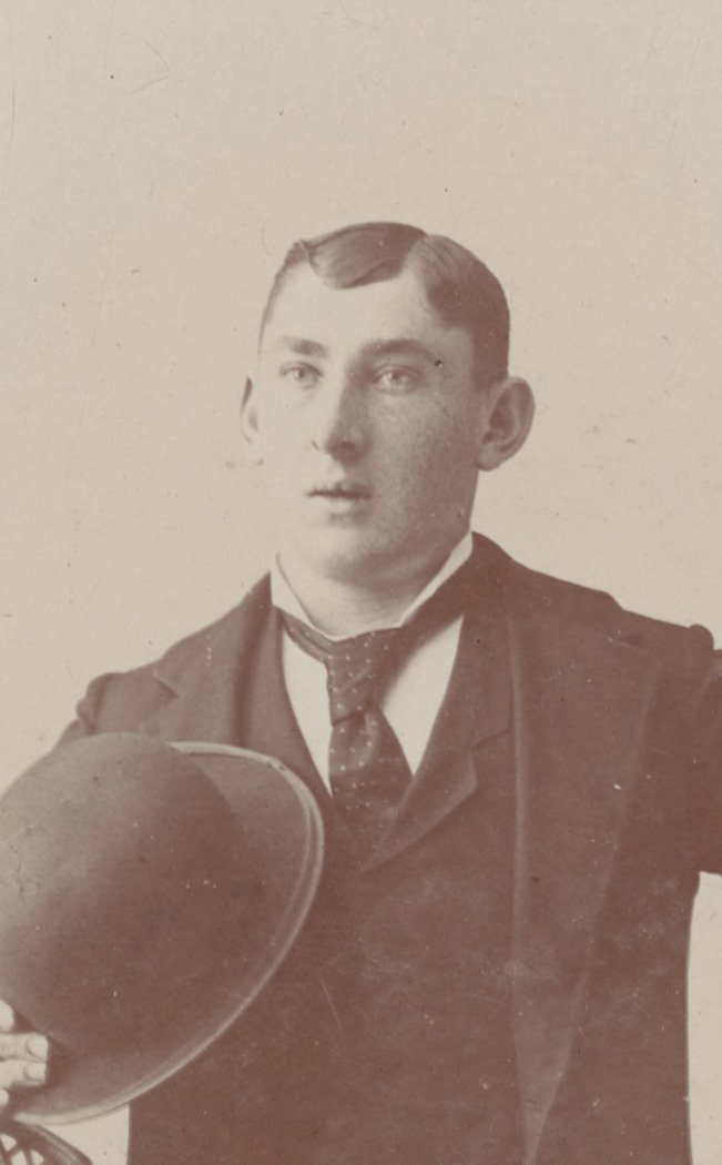 Surprised Young Man w/ Hand on His Hip. CDV.