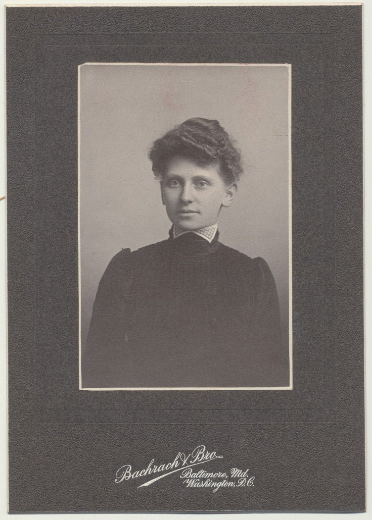 Androgynous Woman in Turtleneck. Mounted Albumen Print. MD or Washington, DC.