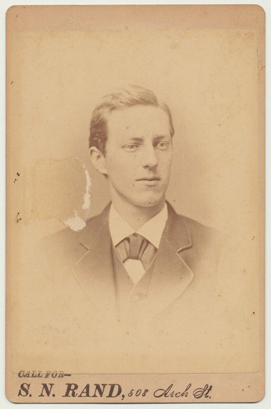 Exhausted, Yet Clean Cut, Looking Man. Cabinet Card.