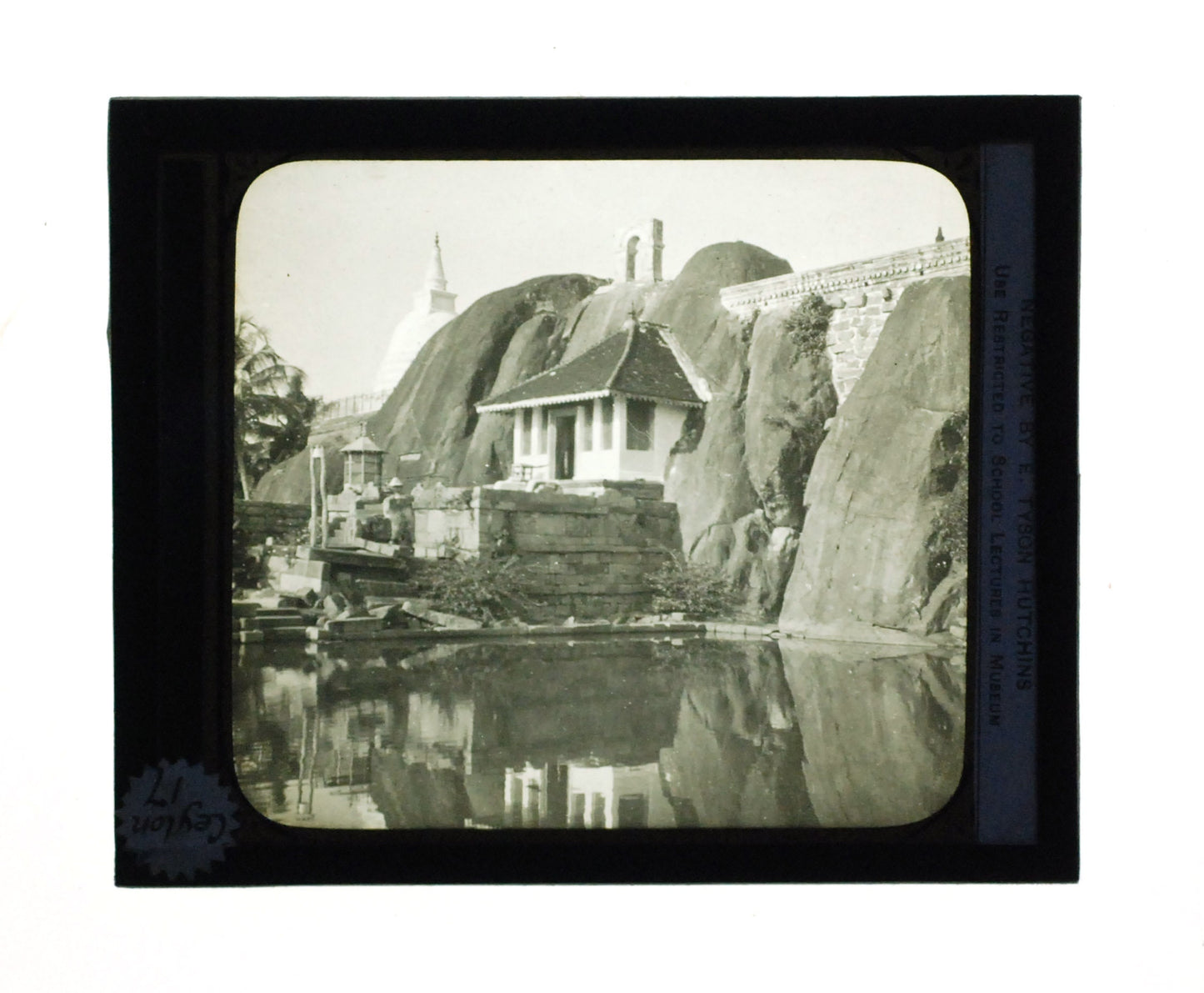 House In Rocks W/ Ancient City Pool Antique Photo On Glass//DIY Lighting Project
