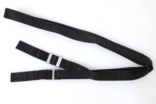 1960s Vintage Bag Strap Black w/ Stainless Steel Clips