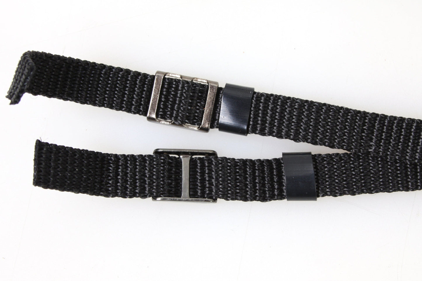 Camera Strap Thin Black w/ Stainless Steel Clips, 1980s