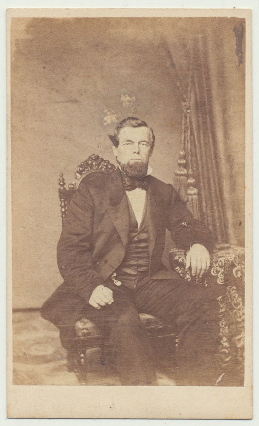 Strapping Man w/ Well Kept Hair and Smoldering Gaze. CDV. Philadelphia, PA, USA.
