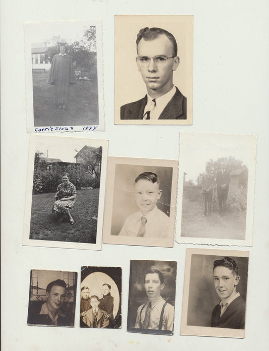 Large Lot of Found Photos. Snapshots. 45 Silver Prints. People, Places, Animals.