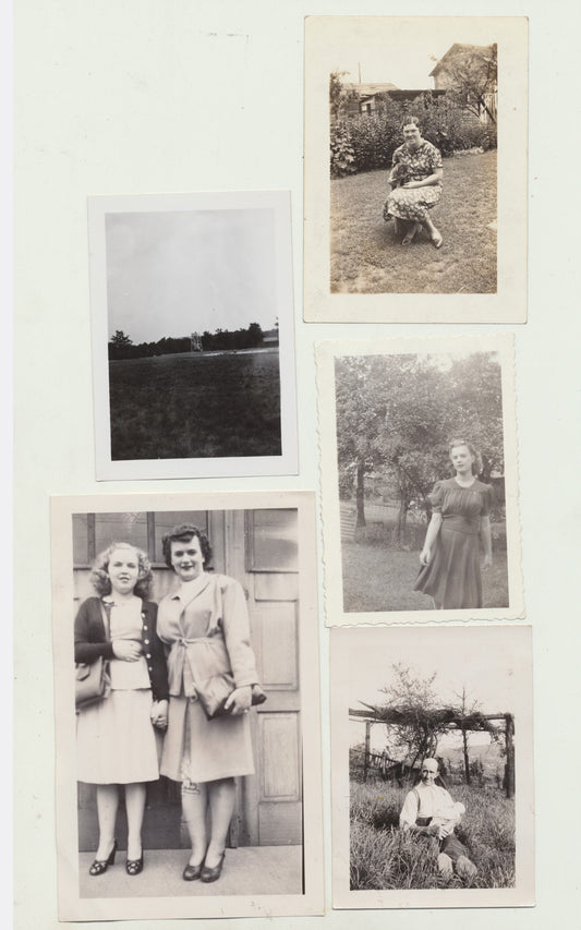 Large Lot of Found Photos. Snapshots. 42 Silver Prints. People, Places, Animals.