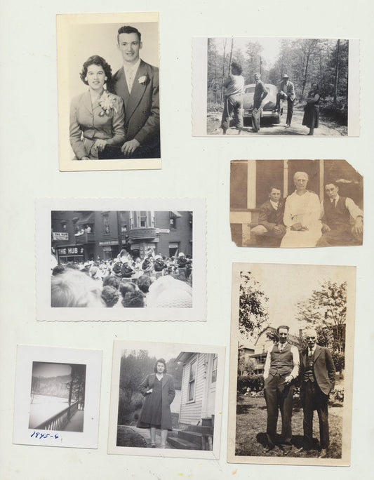 Large Lot of Found Photos. Snapshots. 69 Silver Prints. People and Places.