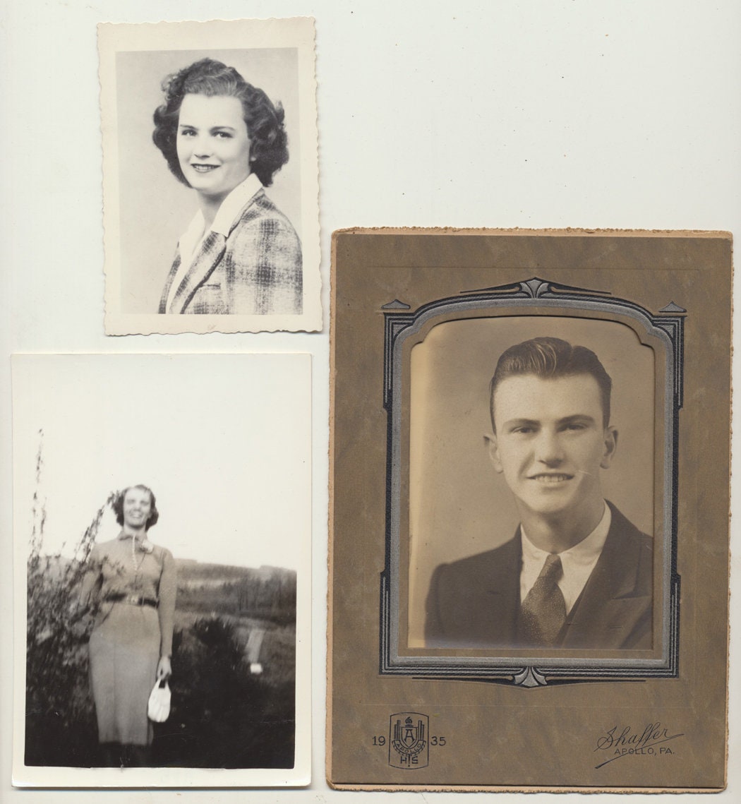 Lot of 10. Photographs of Young Adults. Various Sizes. Most are Mounted.