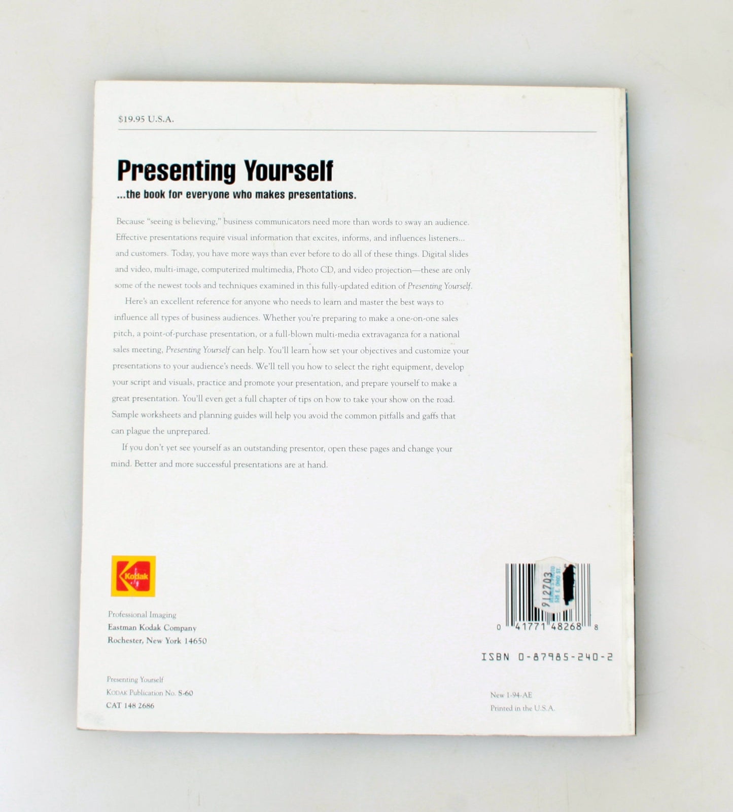 Presenting Yourself By Kodak//Reading//Book