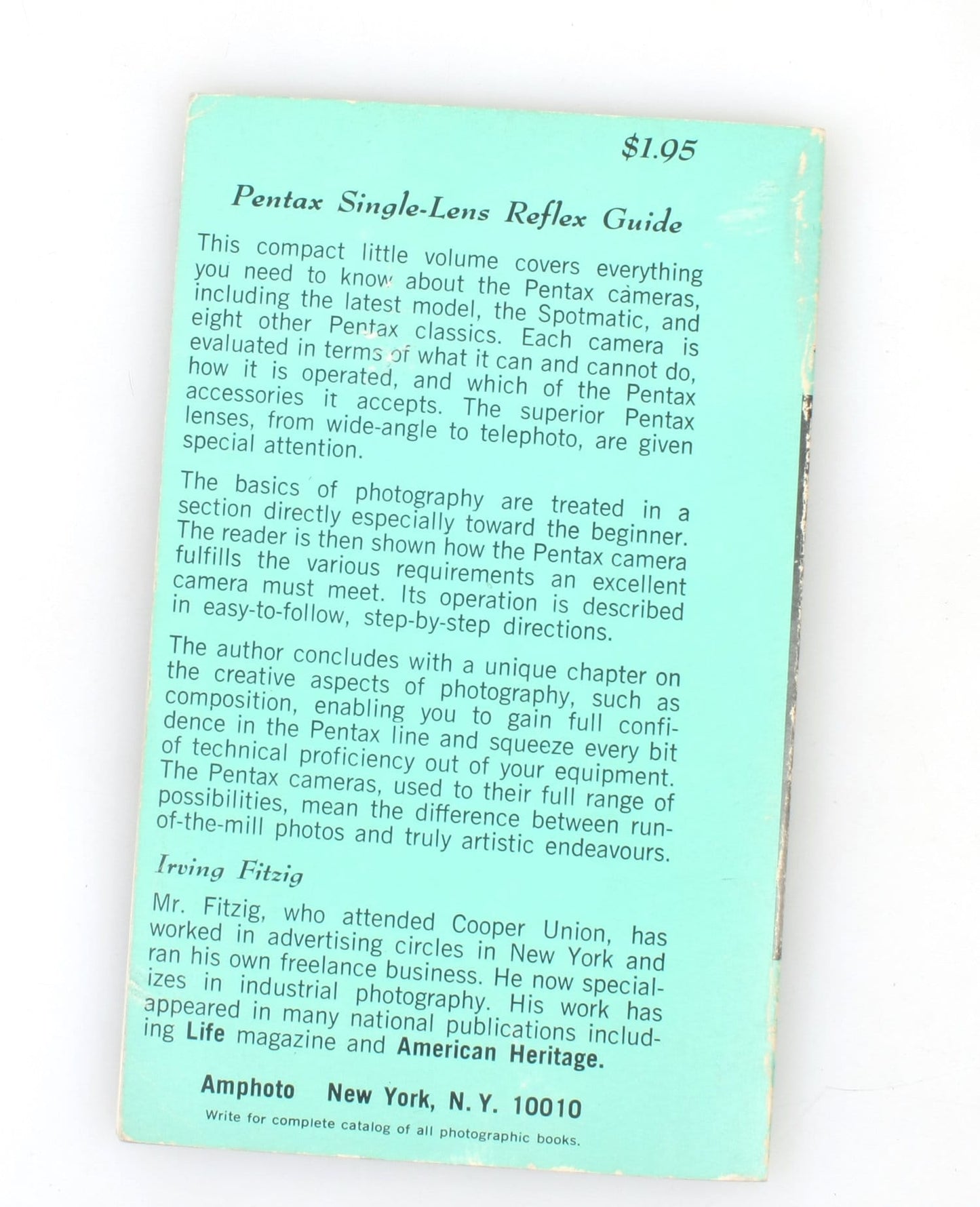Pentax Single Lens Reflex Guide by Irving Fitzig