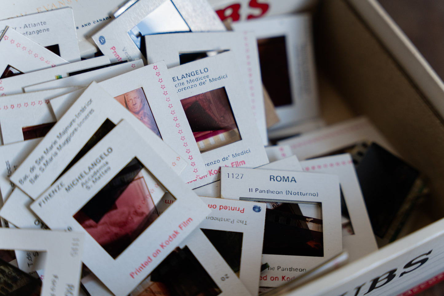 Large lot of 35mm Slides - Rome + Michaelangelo / France - In Tampa Cubs Box