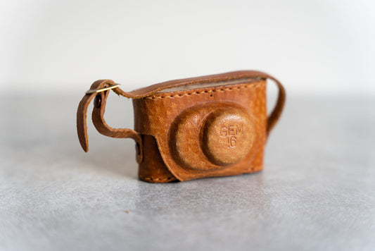 Miniature Vintage Leather Camera Case for Gem 16, Model II