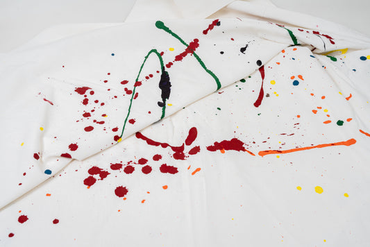 Large White Vintage Splatter Painted Photography Backdrop