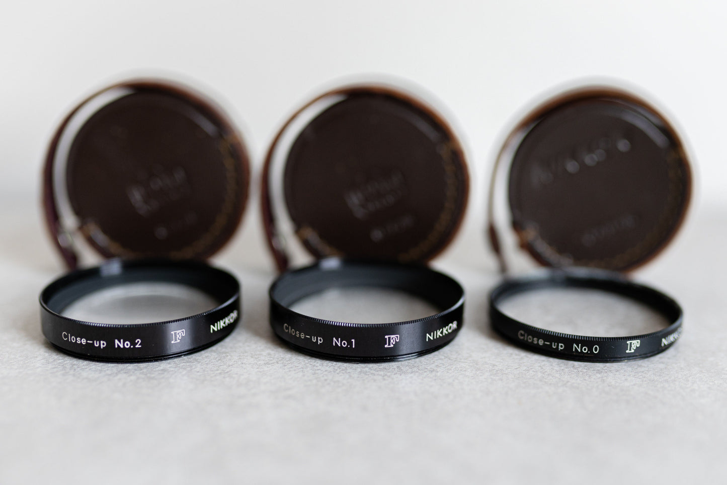 Vintage Nikon F 52mm Close-Up Lens - No. 0, No. 1, and No. 2 In Cases