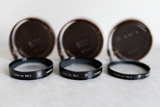 Vintage Nikon F 52mm Close-Up Lens - No. 0, No. 1, and No. 2 In Cases