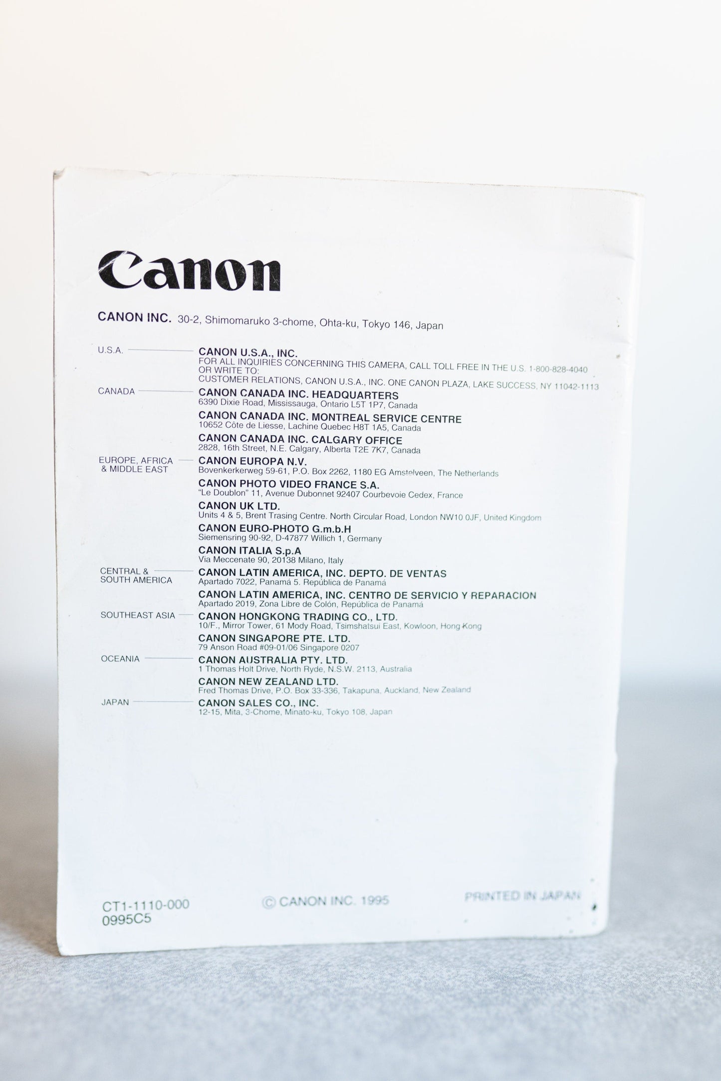 Canon EOS ELAN II Film Camera English User Manual Instruction Guide
