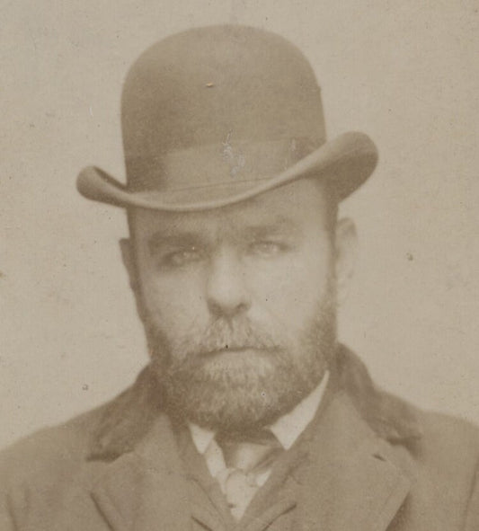 1895 Mugshot of Very Intimidating Carpenter Arrested for J.J. - NYC, NY