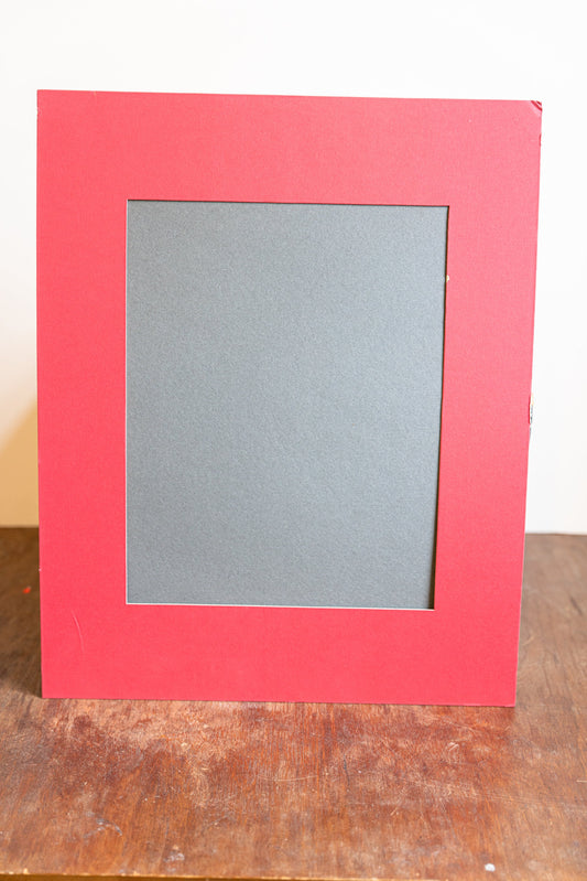 16in x 20in Red Pre-Cut Mat Board w/ 10 1/4in x 13 1/2in Image Opening - Lot 4