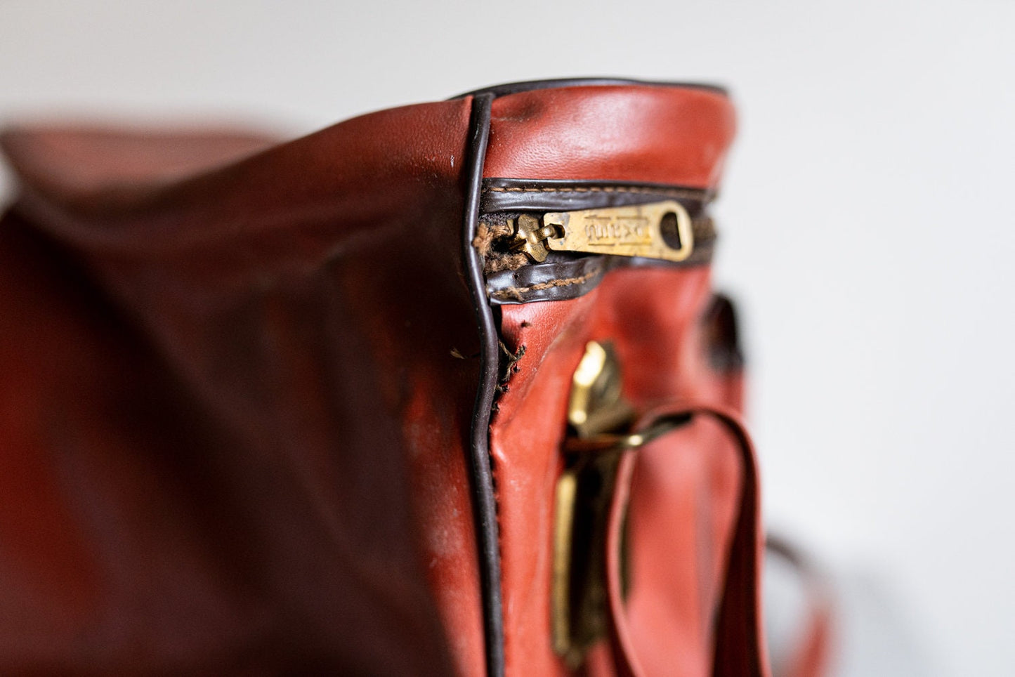 Vintage Reddish Brown Camera Bag w/ Strap - Circa 1960s