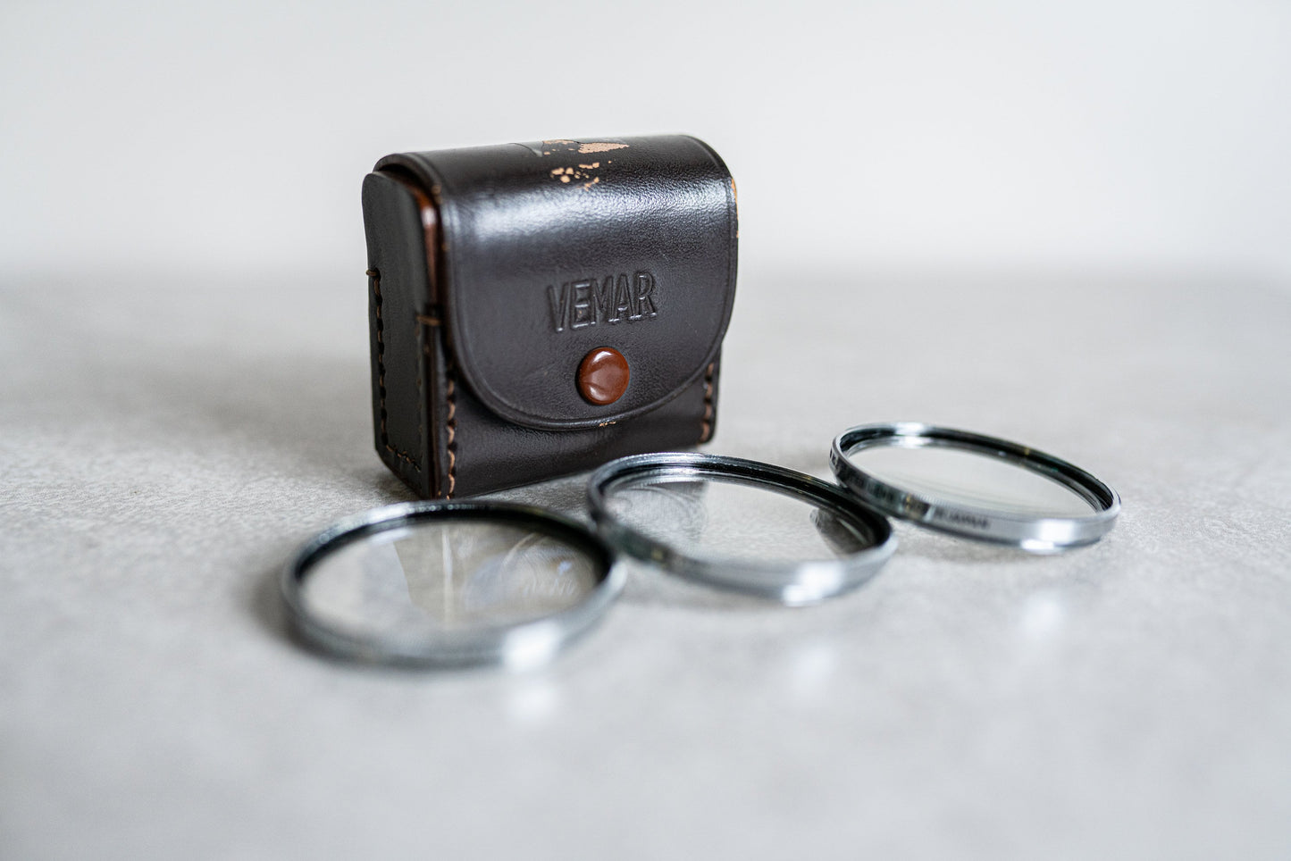 Vemar 46mm Close Up Lens Set in Leather Case - Vintage