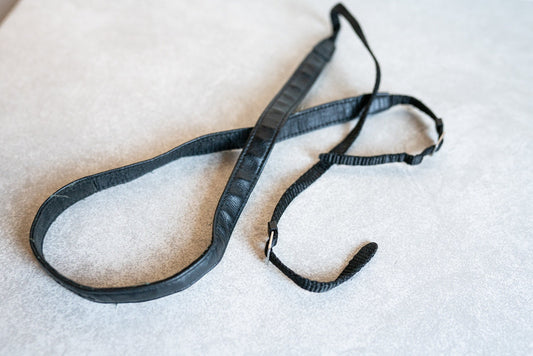 Vintage Black Leather Pentax Point and Shoot Leather Camera Strap