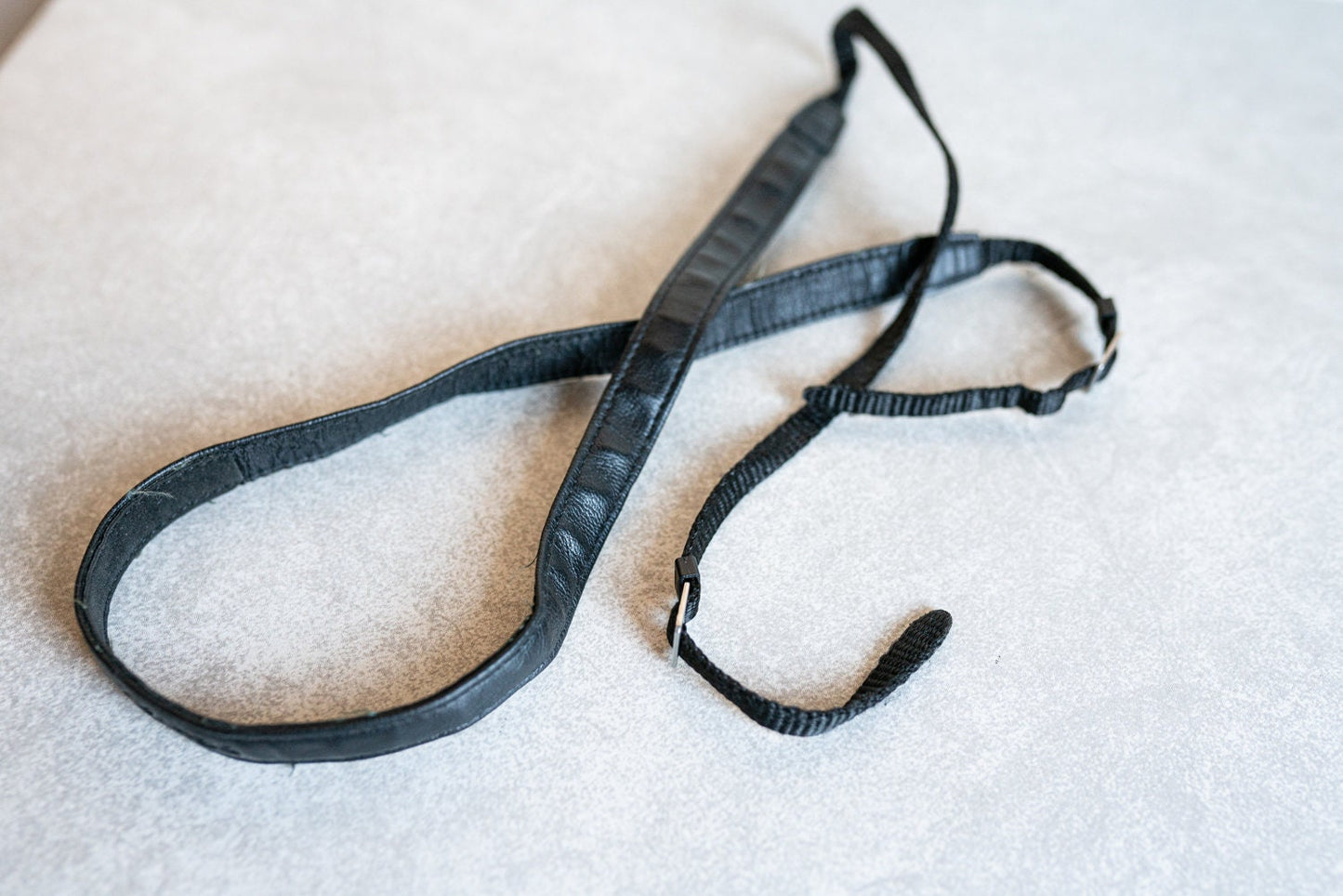Vintage Black Leather Pentax Point and Shoot Leather Camera Strap