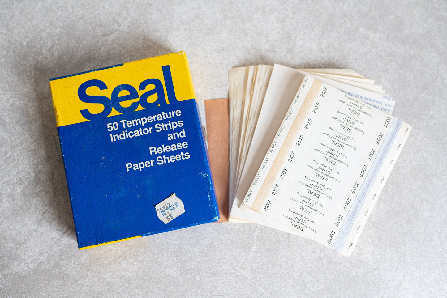 Vintage Seal 4x5 Temperature Indicator Strips and Release Paper Sheets