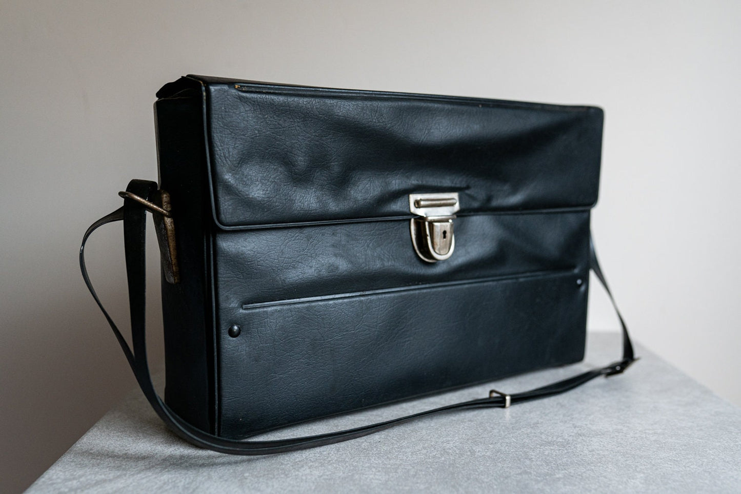 Vintage Black Vinyl Camera Case w/ Short Strap