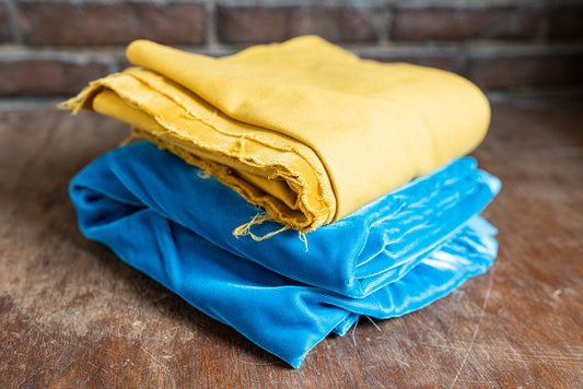 Blue and Yellow Cloth Perfect as Small Photography Backdrops
