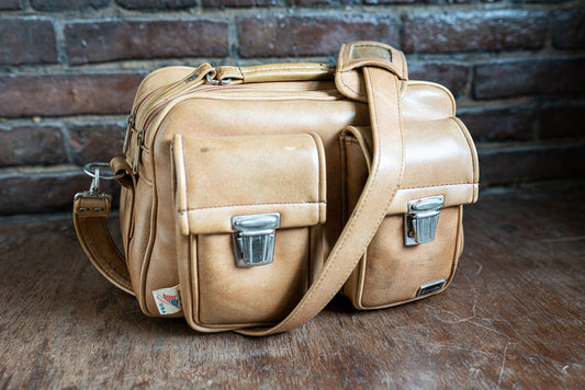 Vinyl Camera Bag w/ Shoulder Strap - Circa 1960s