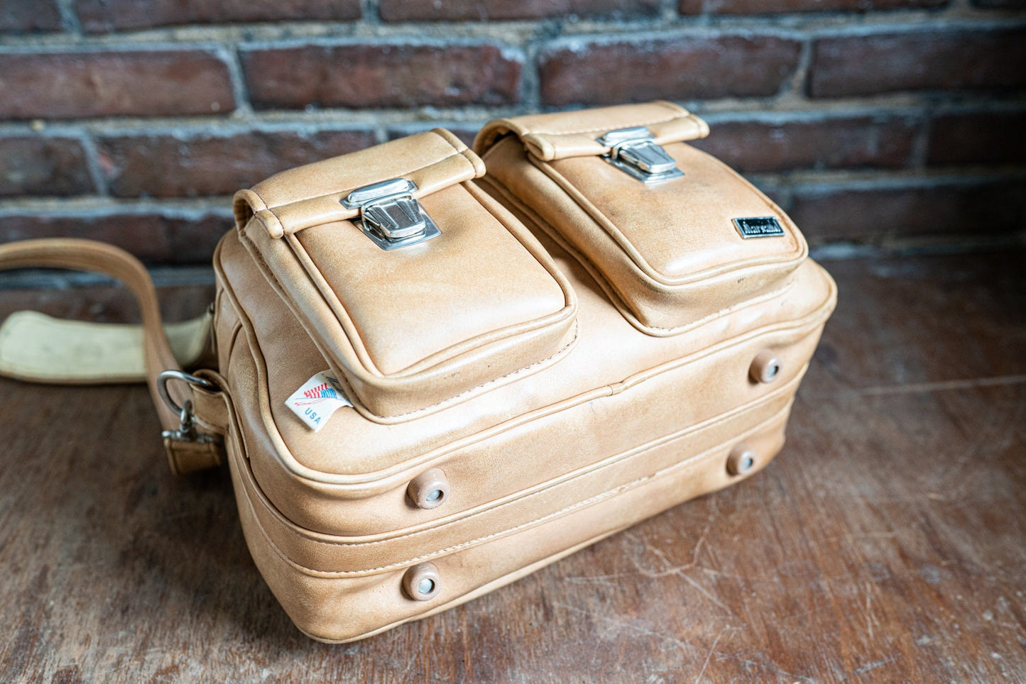Vinyl Camera Bag w/ Shoulder Strap - Circa 1960s