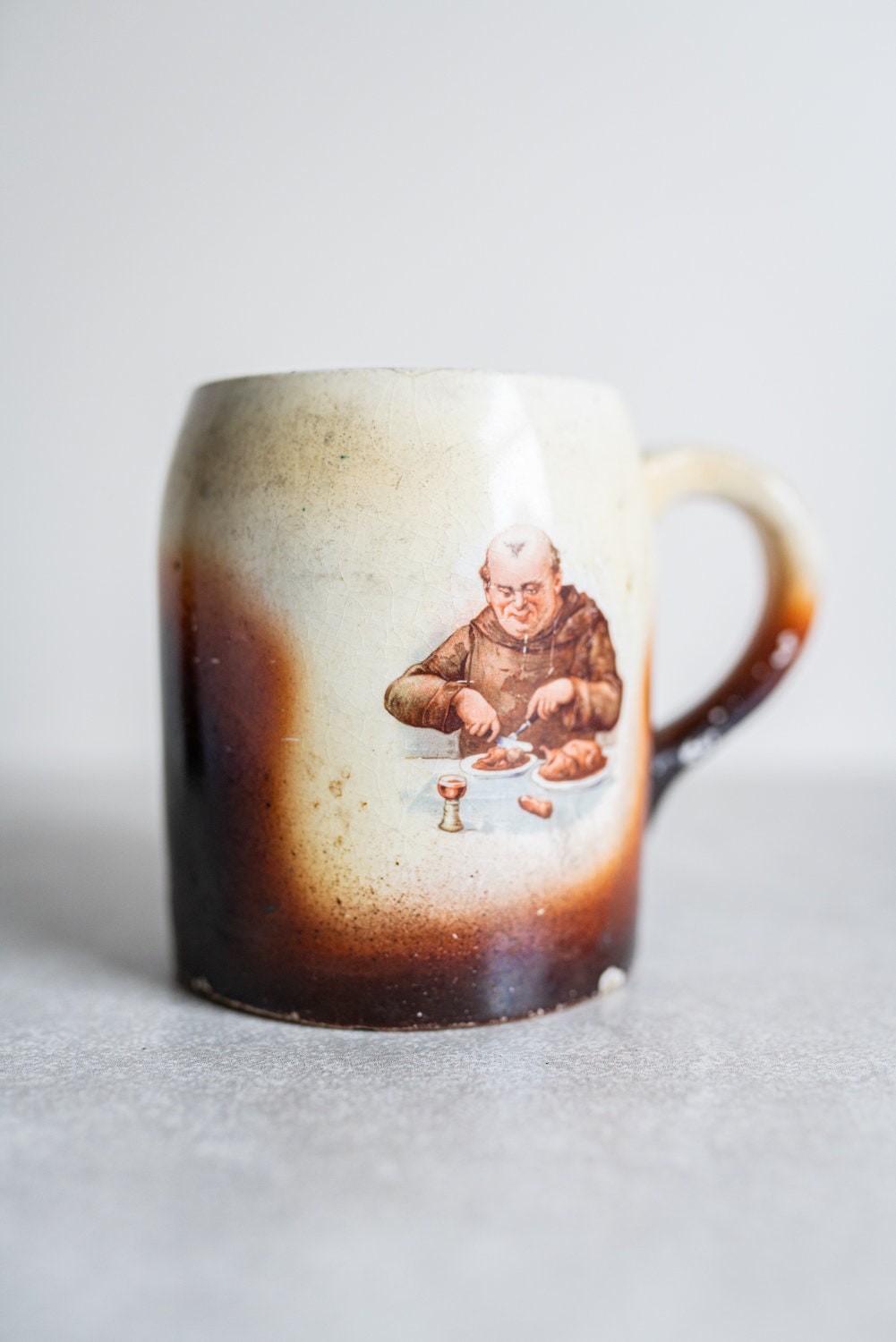 Mug w/ Image of Monk Eating Food