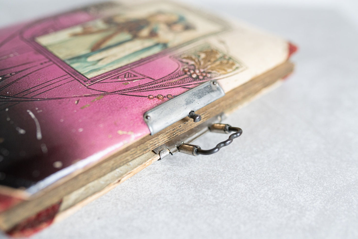 Vintage Photo Album w/ Image of Two People on Front - Circa 1880s