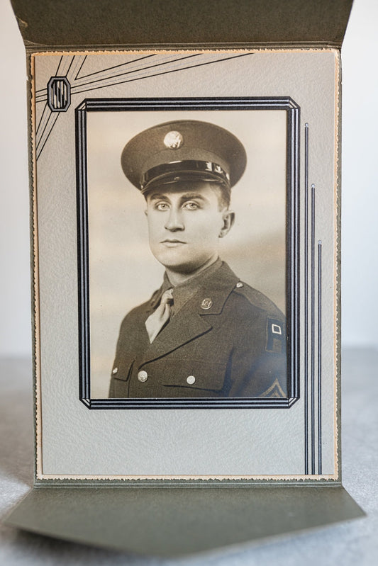 Mated Portrait of a Soldier in Folding Presentation Mat